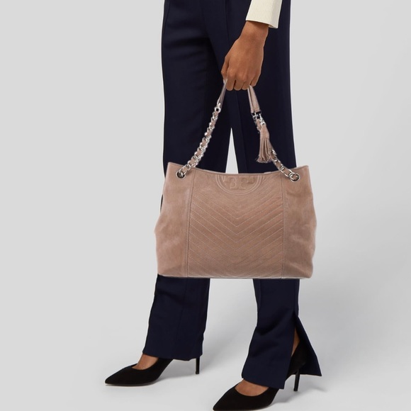 Tory Burch Fleming Tote in Neutral Distressed Leather - Picture 14 of 16